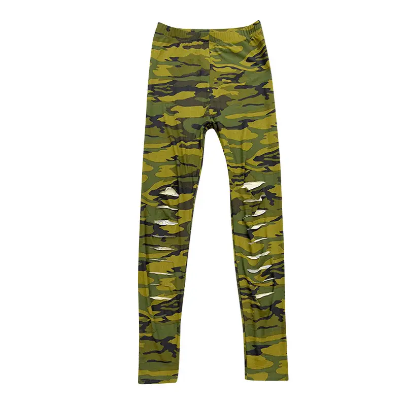 Women Camouflage Ripped Leg Pants Slim Fit 2025 - Image 6