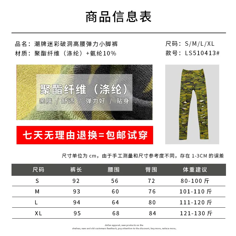 Women Camouflage Ripped Leg Pants Slim Fit 2025 — feature 2