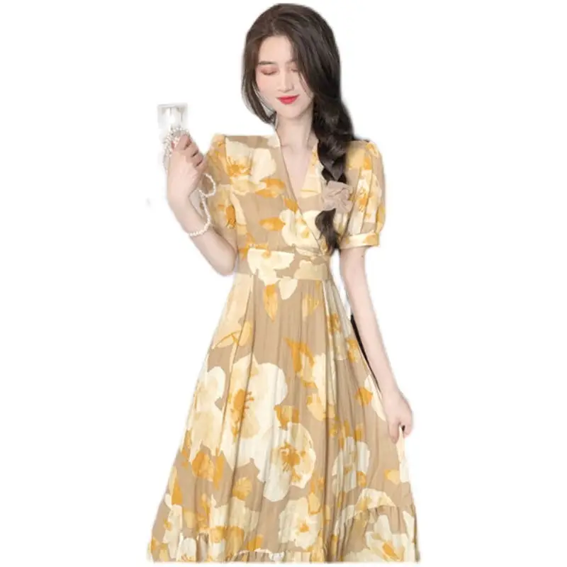 Summer 2022 Long Dress Salted Sweet Floral Dress for Girls - Image 7