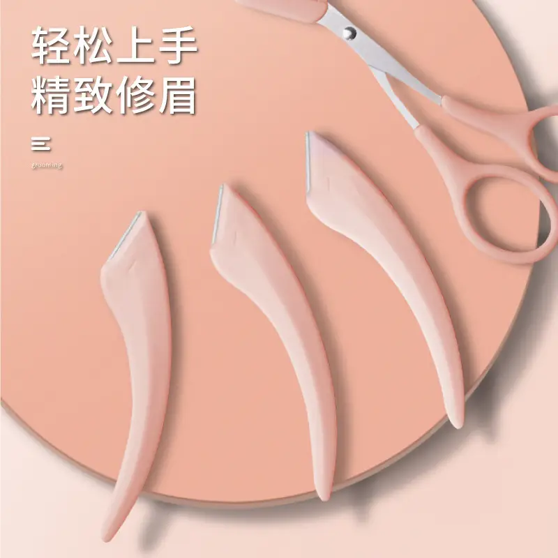 Crescent Eyebrow Scraper Knife for Women Macro with Guard Net - Image 16