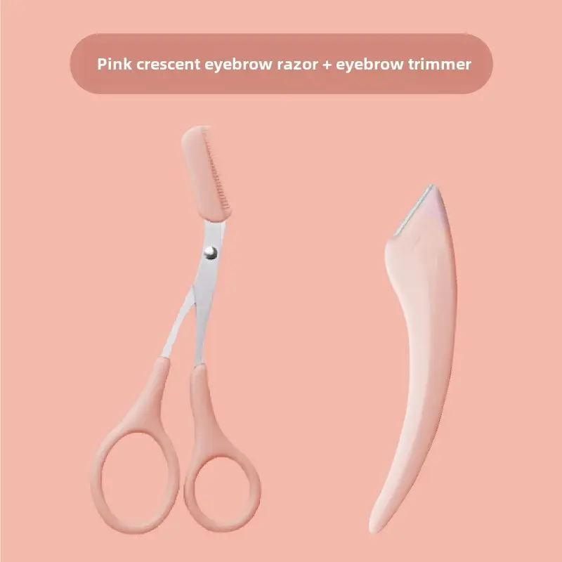 Crescent Eyebrow Scraper Knife for Women Macro with Guard Net - Image 8