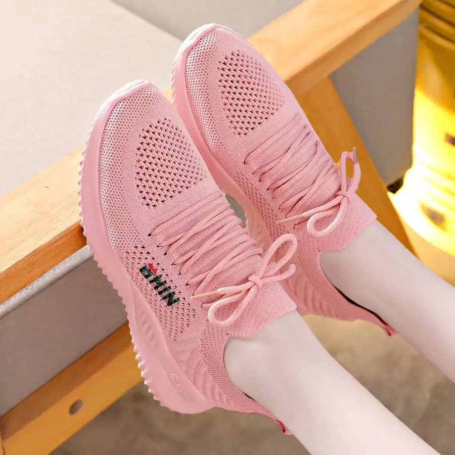 Sports Shoes 2026 Summer New Style Fly-Woven Mesh Comfortable Breathable Casual Shoes Lazy Slip-On Outdoor Running Shoes - Image 6