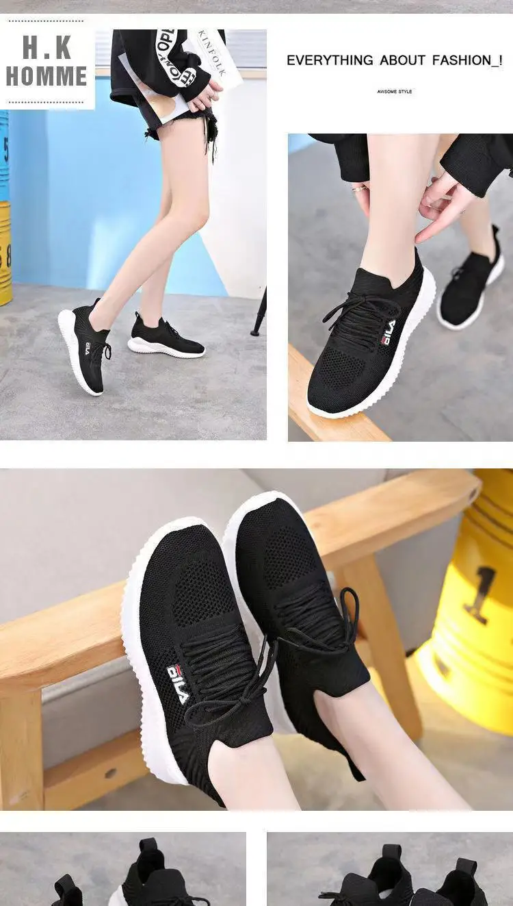 Sports Shoes 2026 Summer New Style Fly-Woven Mesh Comfortable Breathable Casual Shoes Lazy Slip-On Outdoor Running Shoes — feature 26