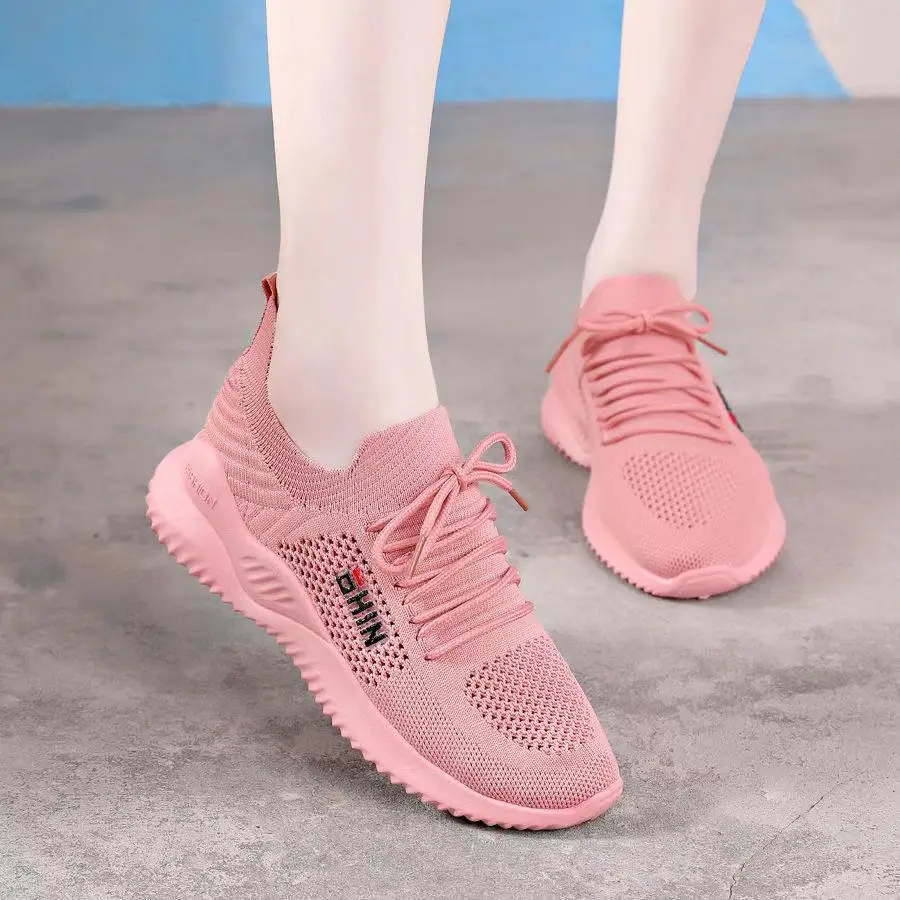Sports Shoes 2026 Summer New Style Fly-Woven Mesh Comfortable Breathable Casual Shoes Lazy Slip-On Outdoor Running Shoes - Image 2