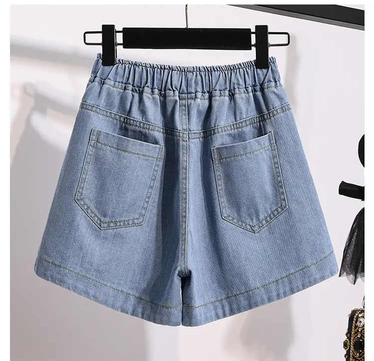 Denim Shorts Wide Leg Hot Pants Fat Plus Size — feature 10