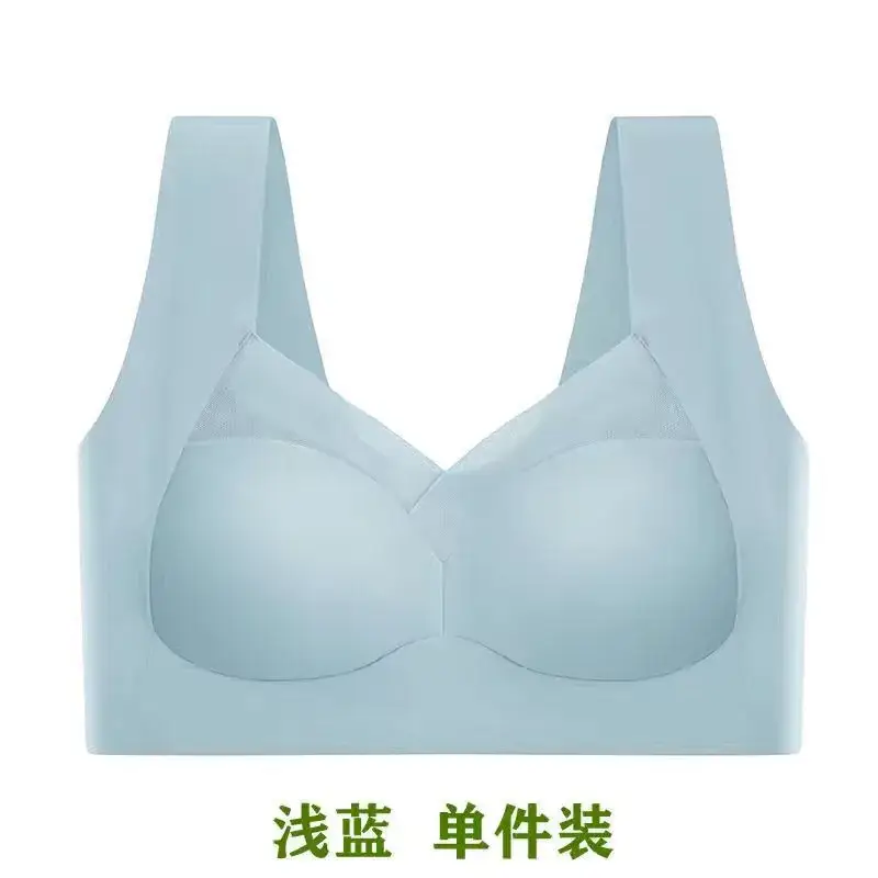 Women's Ice Silk Fixed Cup Sports Bra with Tummy Net - Image 4