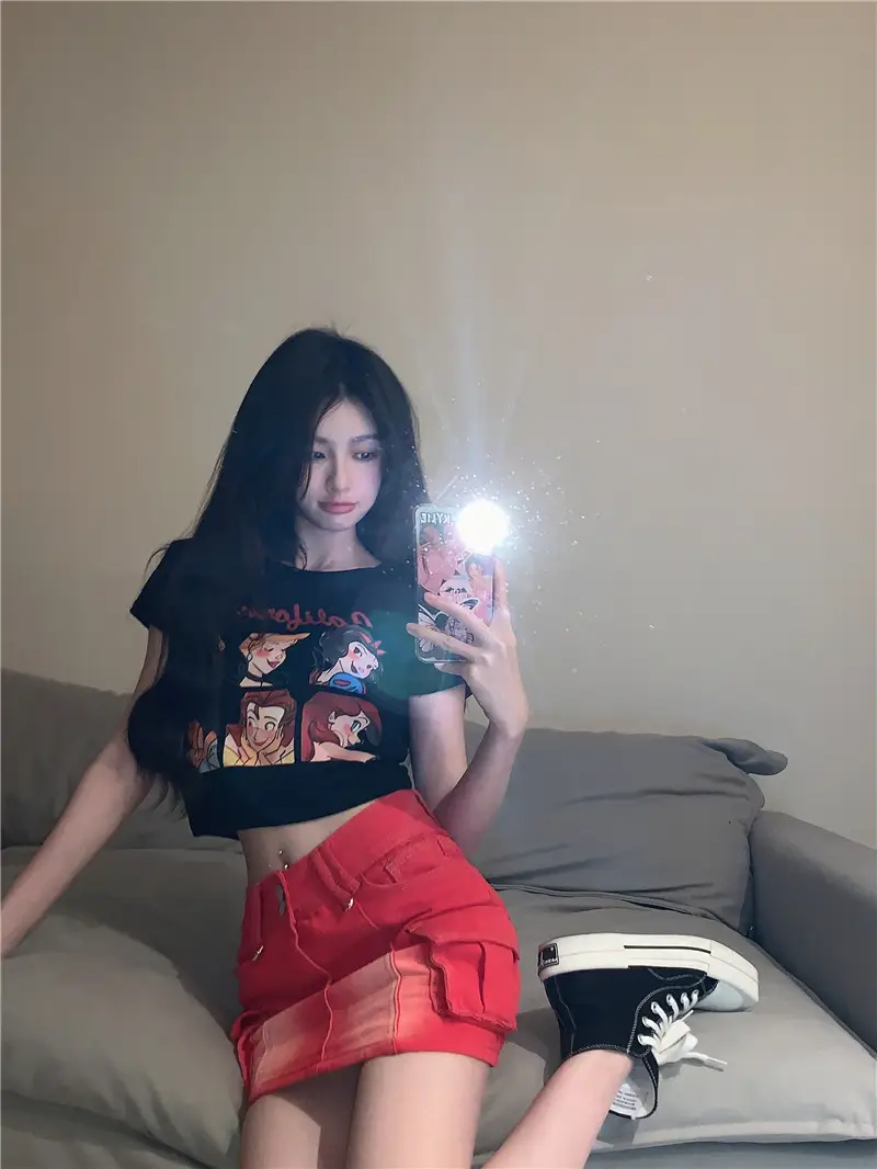 Sweet Girl Cartoon Print Women T-Shirt 2025 Summer — feature 2