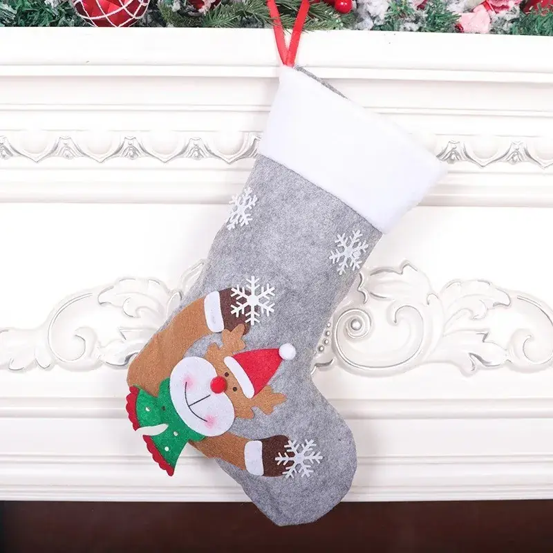 2022 Snowman Christmas Socks Medium Grey - Image 2