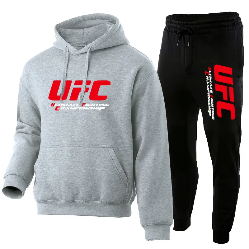 UFC Fleece Hoodie & Pants Set Red Black - Image 19