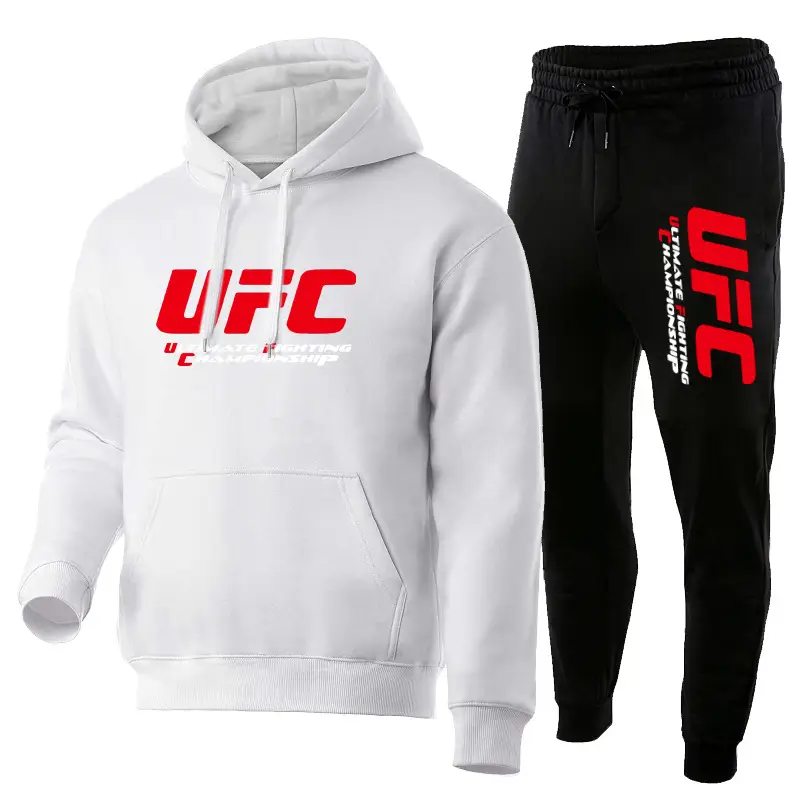 UFC Fleece Hoodie & Pants Set Red Black - Image 20