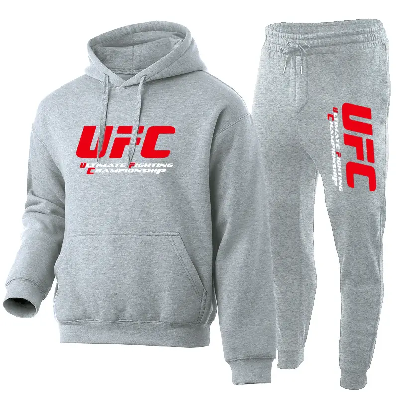 UFC Fleece Hoodie & Pants Set Red Black - Image 21