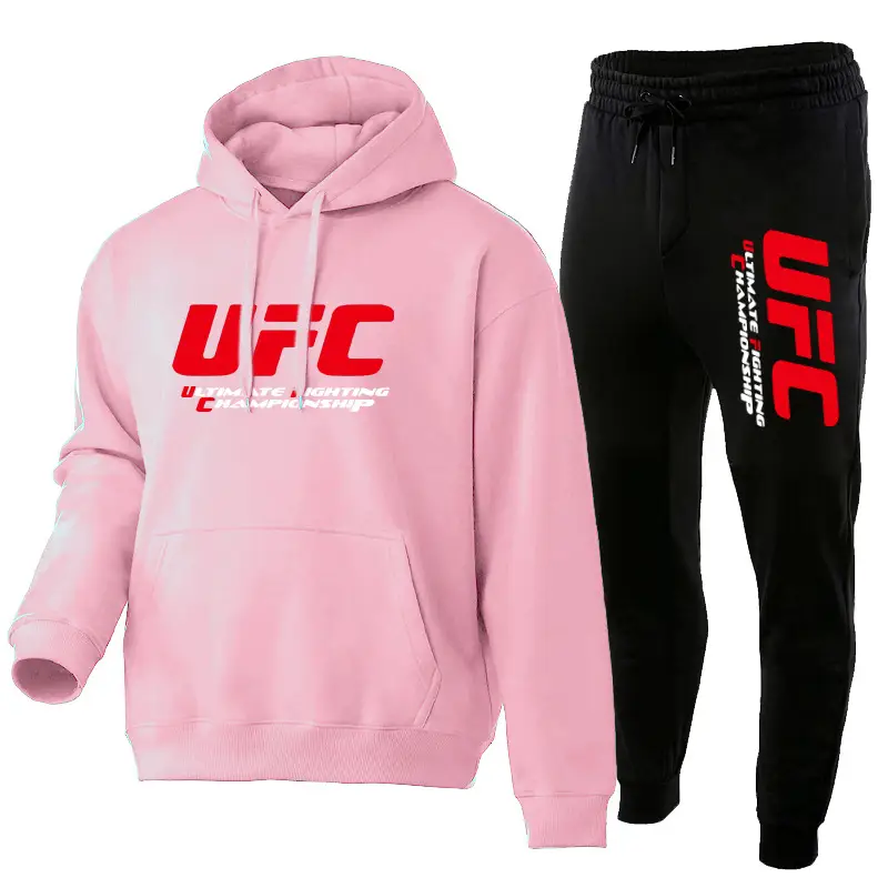 UFC Fleece Hoodie & Pants Set Red Black - Image 10