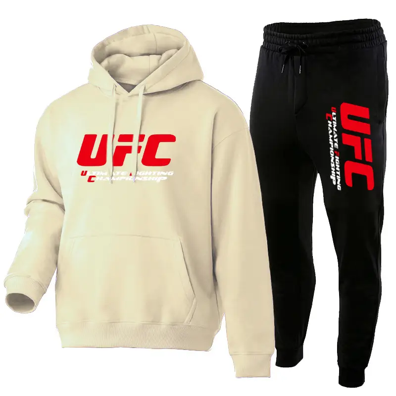 UFC Fleece Hoodie & Pants Set Red Black - Image 12