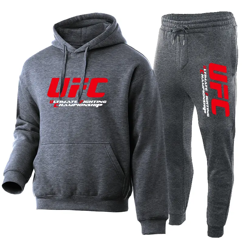 UFC Fleece Hoodie & Pants Set Red Black - Image 13