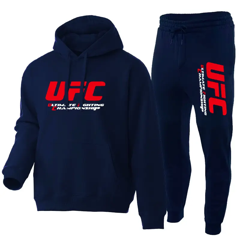UFC Fleece Hoodie & Pants Set Red Black - Image 14