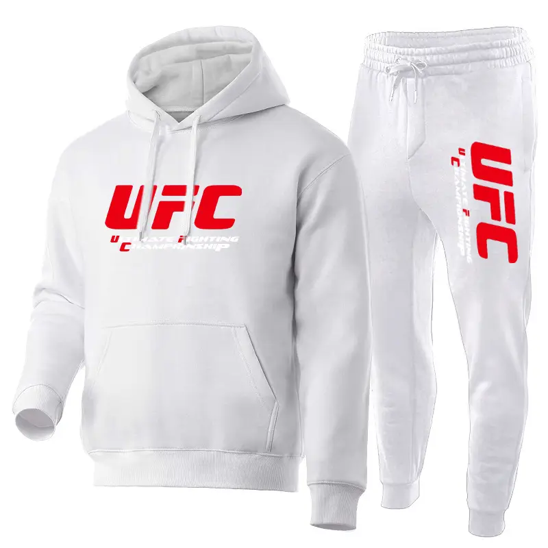 UFC Fleece Hoodie & Pants Set Red Black - Image 16