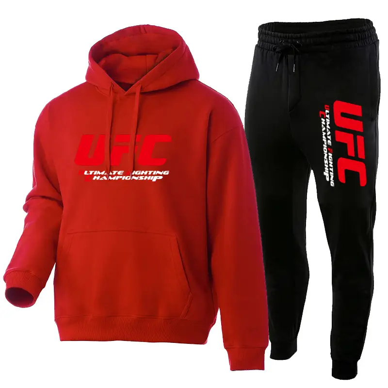 UFC Fleece Hoodie & Pants Set Red Black — feature 7
