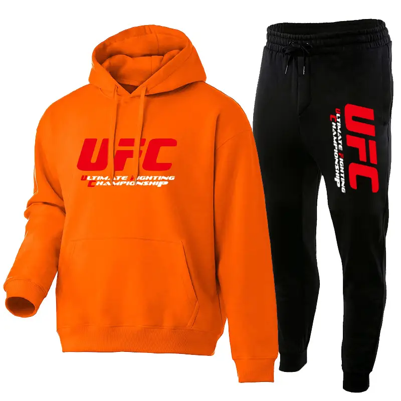 UFC Fleece Hoodie & Pants Set Red Black - Image 5