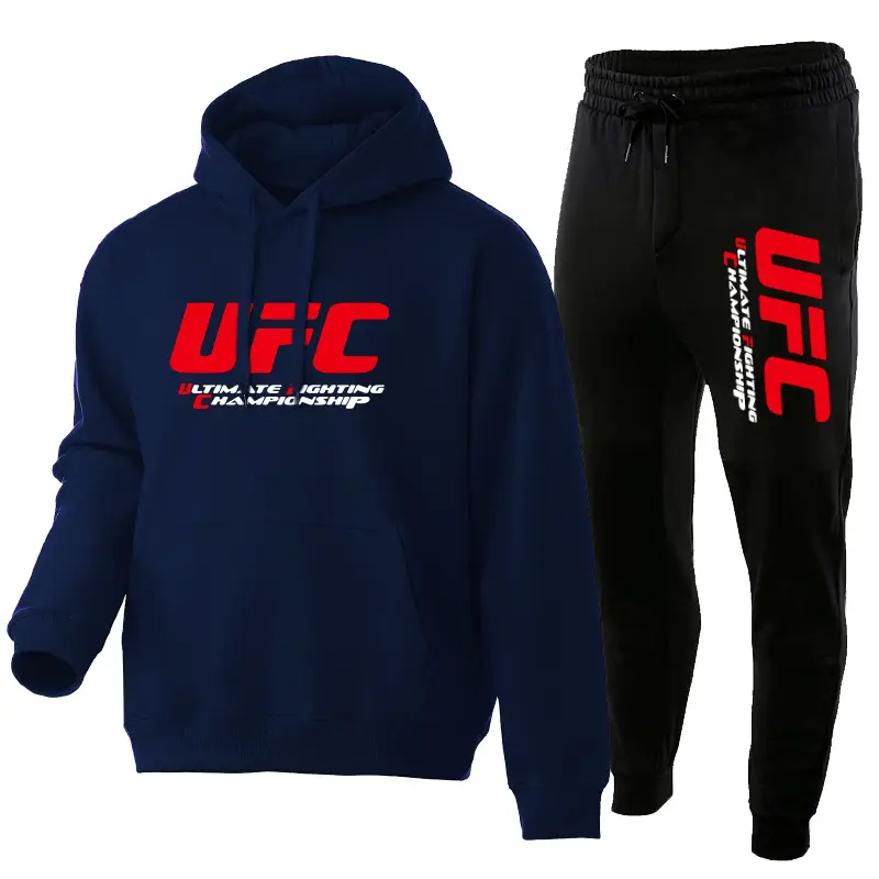 UFC Fleece Hoodie & Pants Set Red Black - Image 6
