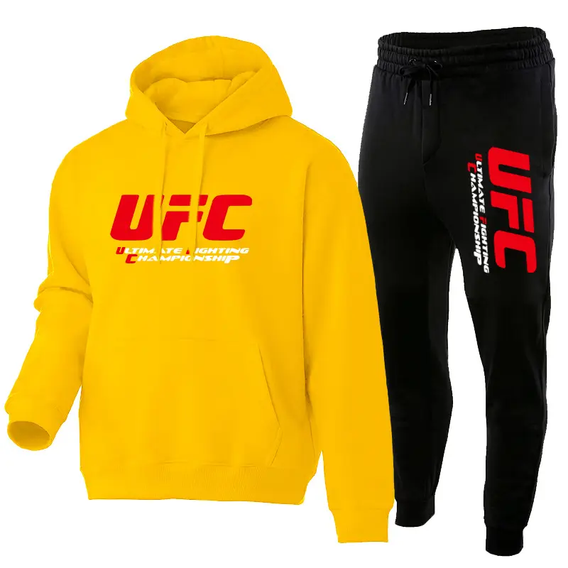 UFC Fleece Hoodie & Pants Set Red Black - Image 8