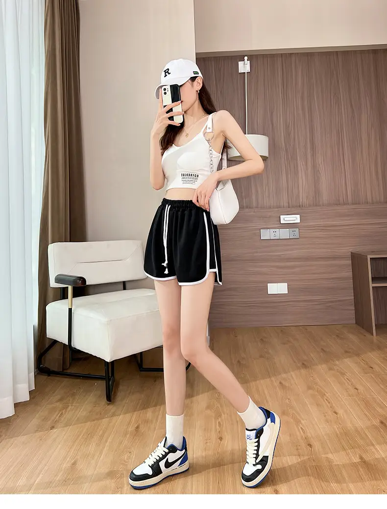 Women's Pink Drawstring Shorts Summer Wear — feature 19