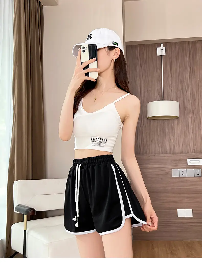Women's Pink Drawstring Shorts Summer Wear — feature 21