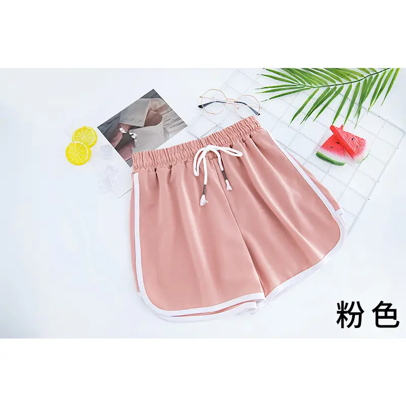 Women's Pink Drawstring Shorts Summer Wear - Image 3