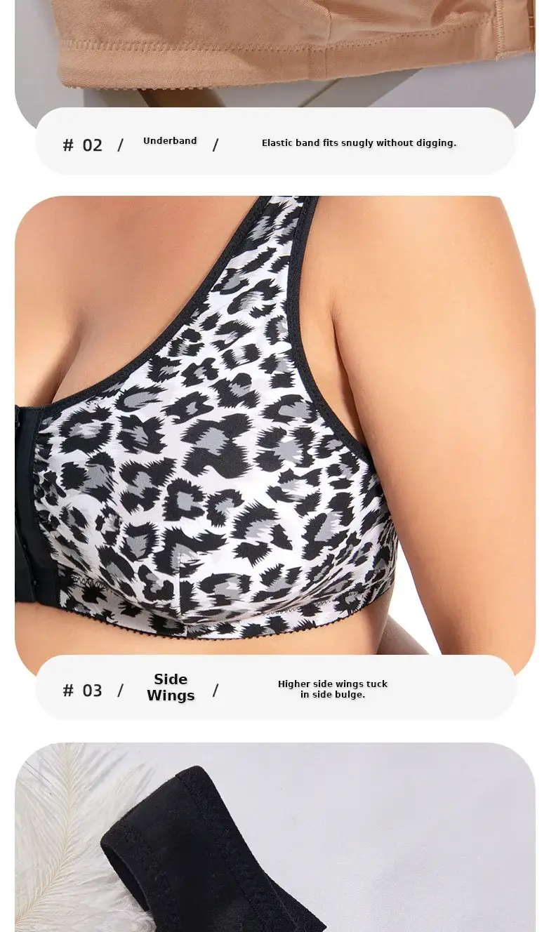 Black Silicone Breast Support Bra with Wide Strap — feature 12