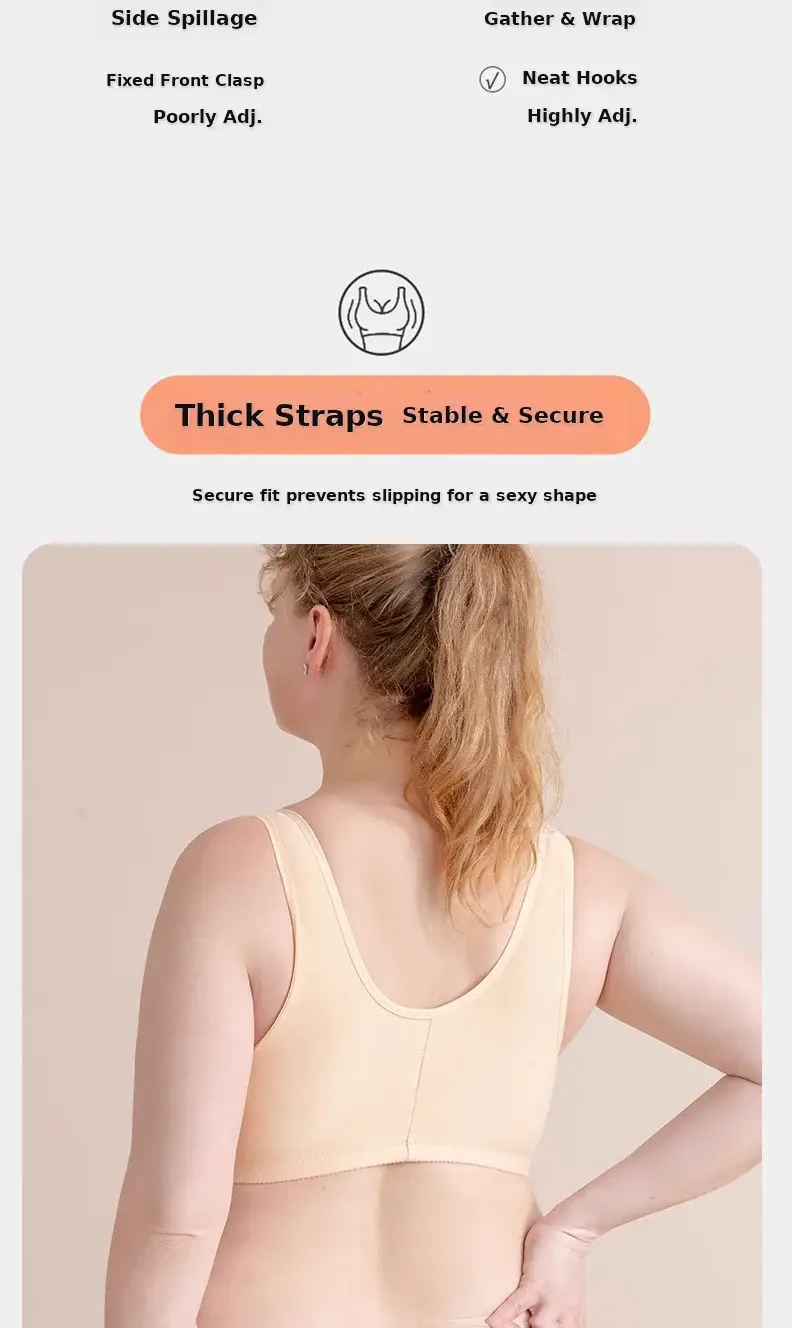 Black Silicone Breast Support Bra with Wide Strap — feature 4
