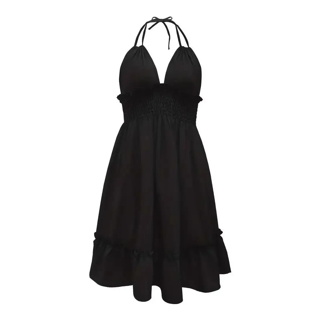 Women Leopard Print Deep V Dress with Ruffles - Image 15