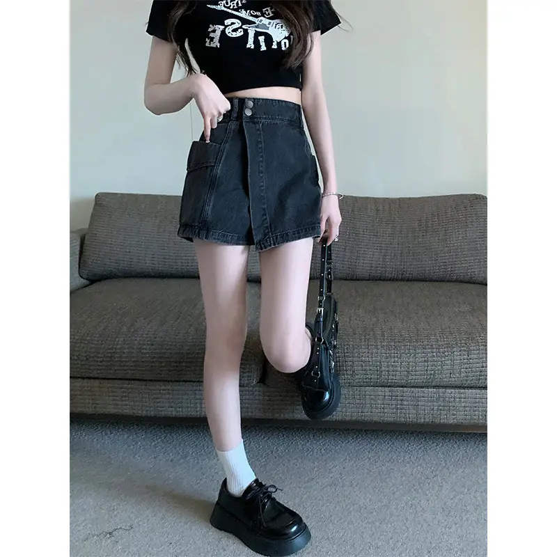 Women Denim Shorts High Waist A-Line Spice Girls - Image 5