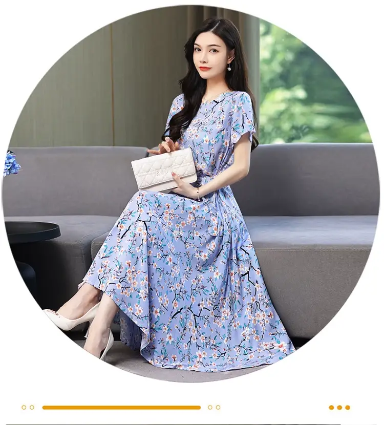 2025 Cotton Silk Floral Skirt Dress for Women 40+ — feature 51