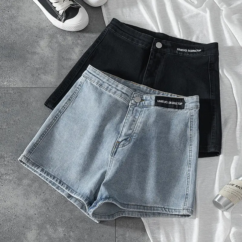 Thin Chic Denim Shorts for Women White - Image 5