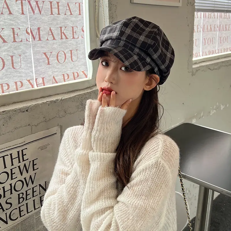 Retro Japanese Octagonal Cap for Men Women Winter Wear - Image 4