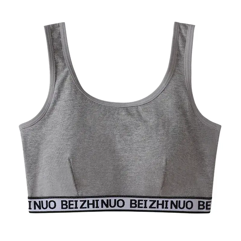 Girls Cotton Sports Bra White Adjustable Junior High School