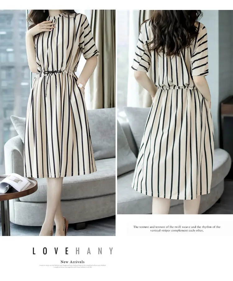Summer Korean Style Waist Belt Dress for Women — feature 12