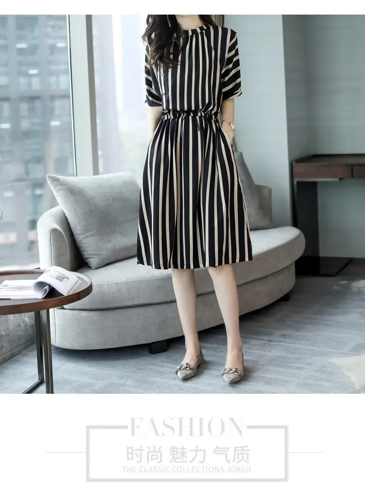 Summer Korean Style Waist Belt Dress for Women — feature 15