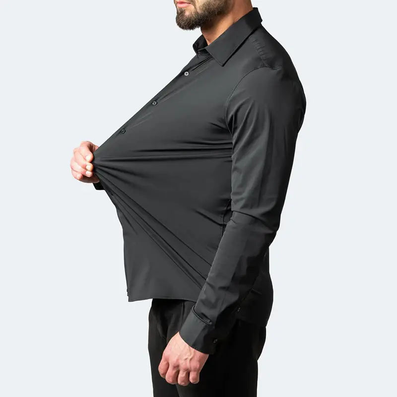 Men's Light Blue Long Sleeve Button Down Shirt - Image 32