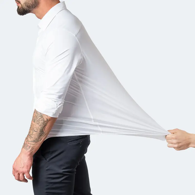 Men's Light Blue Long Sleeve Button Down Shirt - Image 33