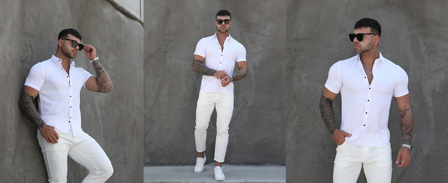 Men's Light Blue Long Sleeve Button Down Shirt — feature 4