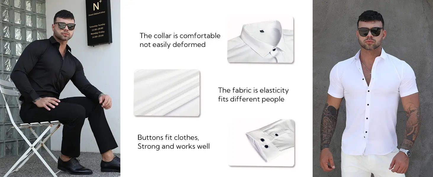 Men's Light Blue Long Sleeve Button Down Shirt — feature 5