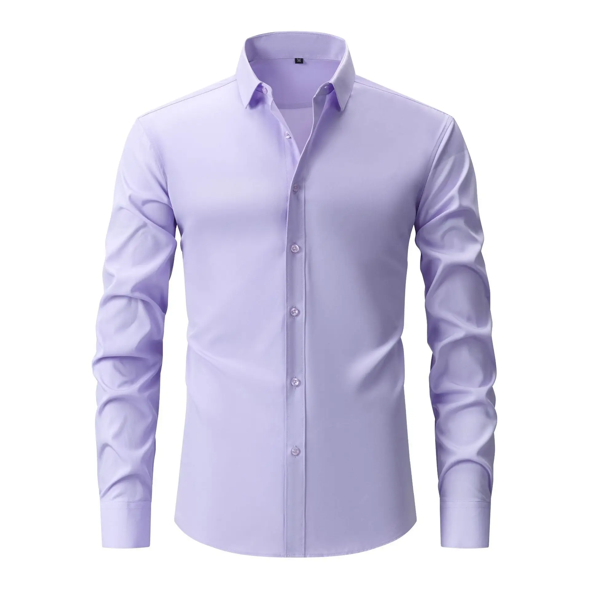 Men's Light Blue Long Sleeve Button Down Shirt - Image 20