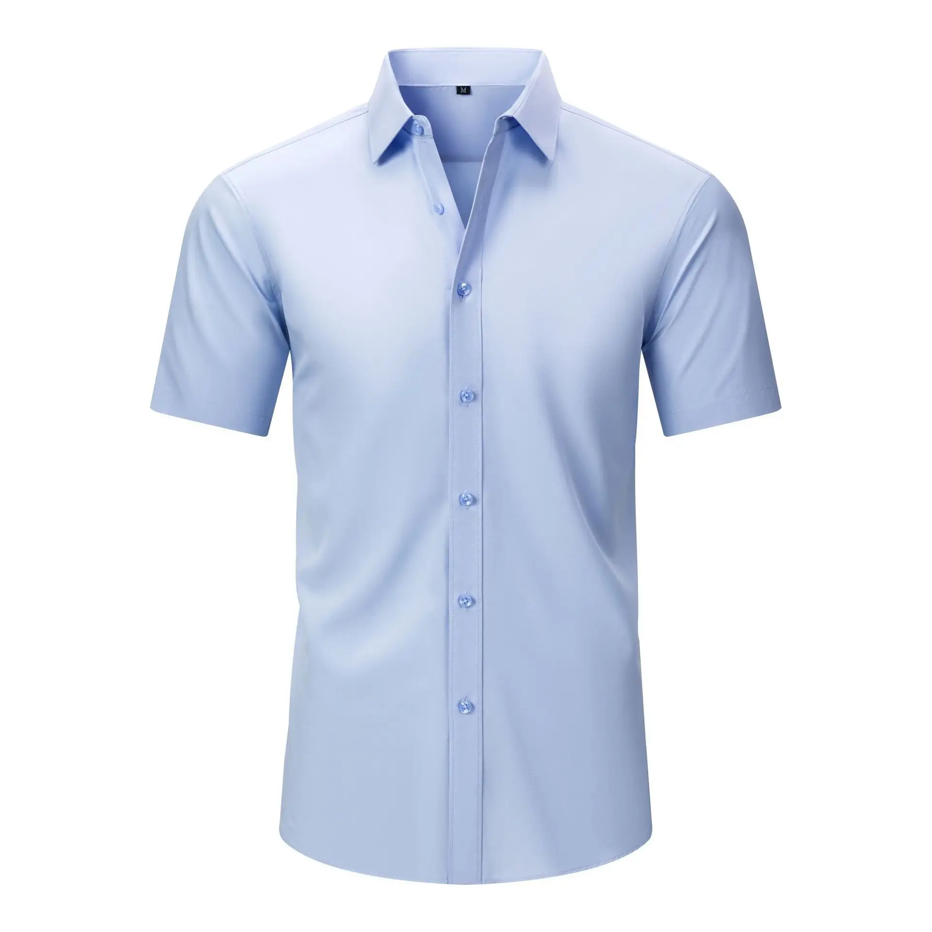 Men's Light Blue Long Sleeve Button Down Shirt - Image 24