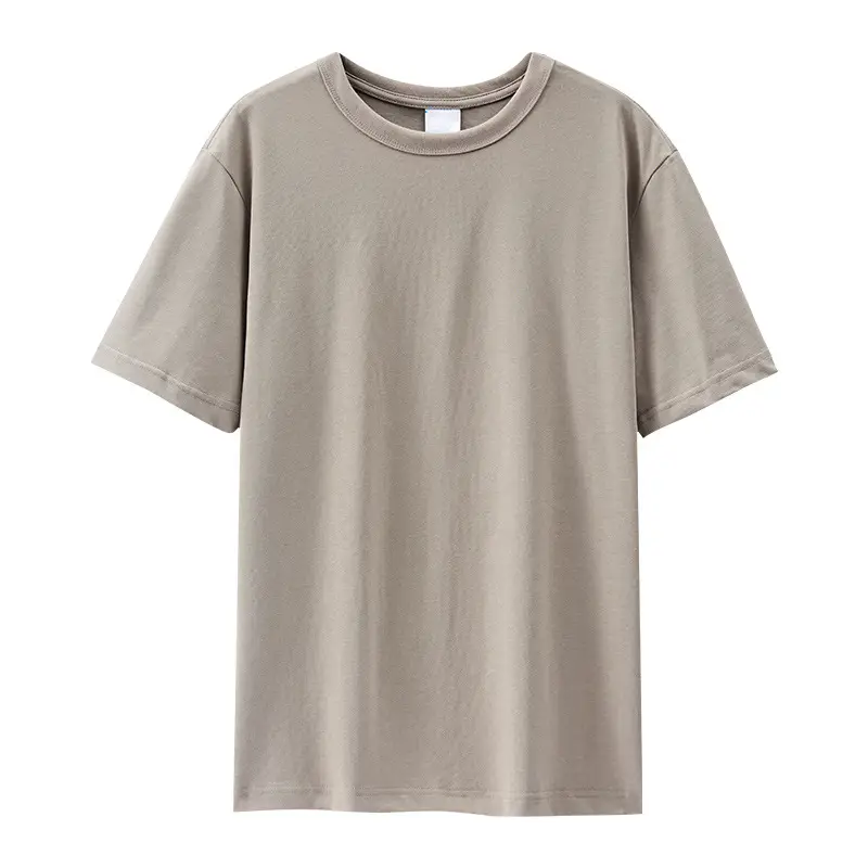 Men 270g Cotton T-Shirt Brown Short Sleeve Casual Top
