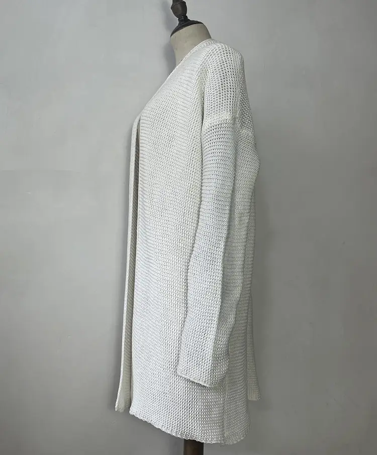Long Knitted Cardigan Sweater Green Large — feature 36
