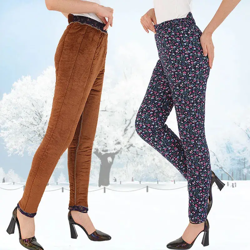 Fleece Lined High Waist Leggings for Women Warm Thick Cotton