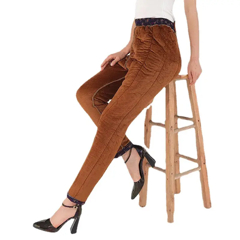 Fleece Lined High Waist Leggings for Women Warm Thick Cotton