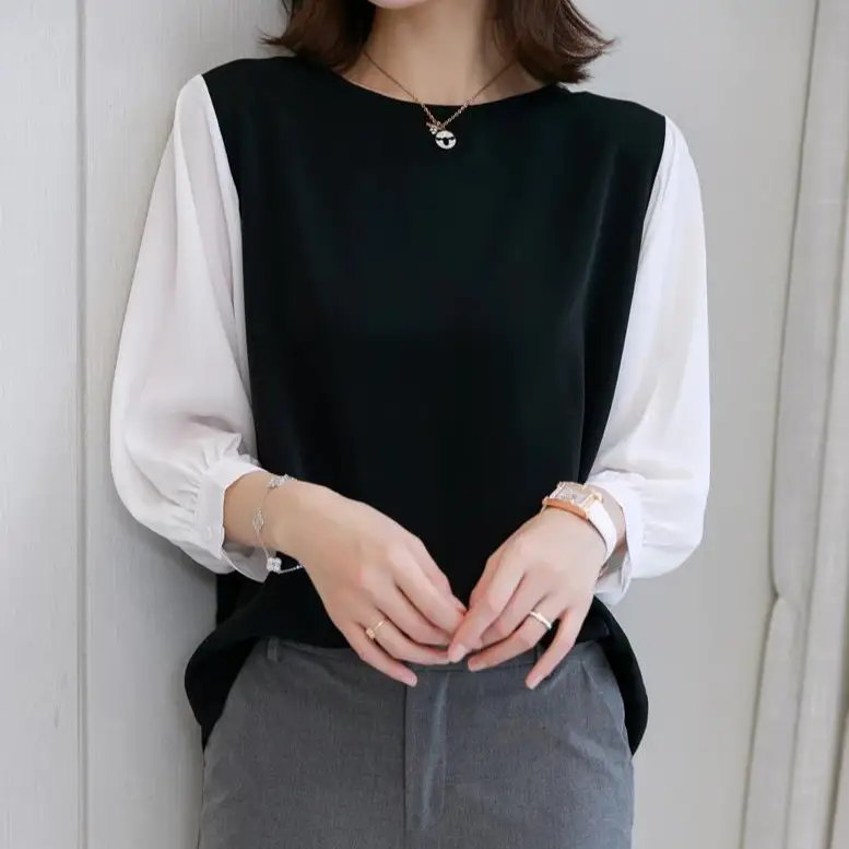 7-Color Fake Two-Piece T-Shirt Top for Women - Image 11