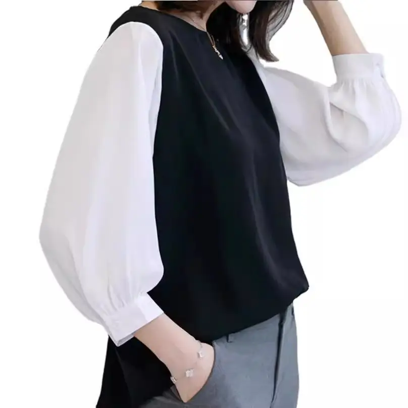 7-Color Fake Two-Piece T-Shirt Top for Women - Image 12