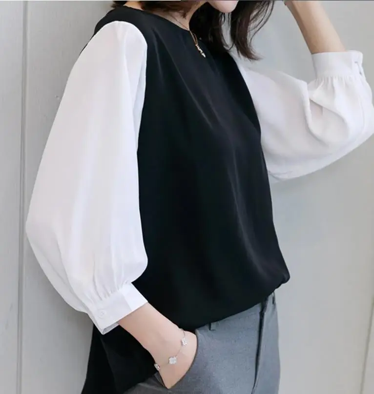 7-Color Fake Two-Piece T-Shirt Top for Women - Image 4